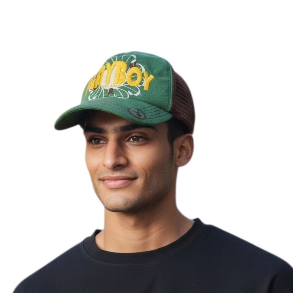 Playboy Mesh Cap with Green and Brown Accents